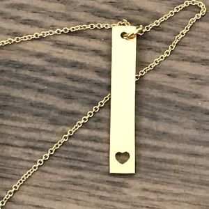 NEW Heart Bar Necklace Gold